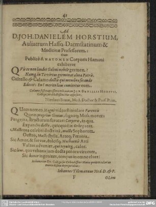 Ad D. Joh. Danielem Horstium ...