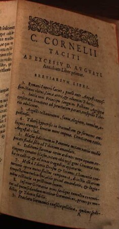 Opera C. Cornelii Taciti Qvae Extant : Animalivm, ab excessu Augusti, Libri XVI. Historiarvm ...