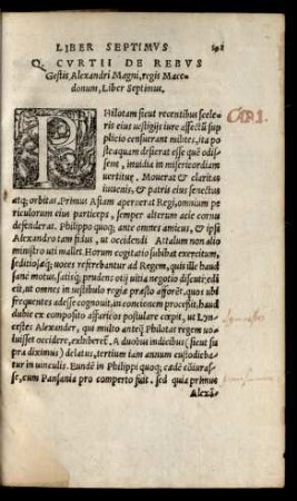 Q. Curtii De Rebus Gestis Alexandri Magni, regis Macedonum, Liber Septimus.