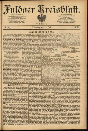 Ausgabe vom Dienstag, den 11. Juli 1893.