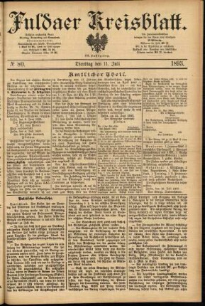 Ausgabe vom Dienstag, den 11. Juli 1893.