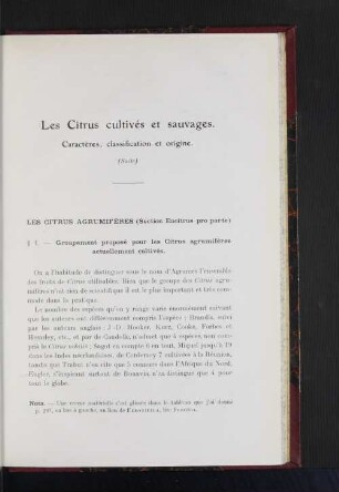 Les Citrus cultivés et sauvages.