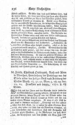 Untersuchung der Preisfrage von der Sünde wider den heiligen Geist.