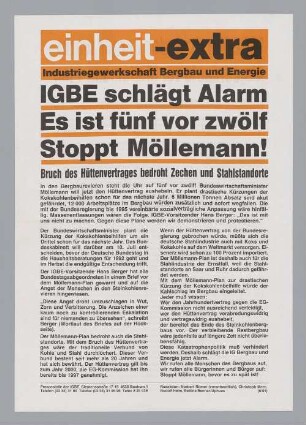 "IGBE schlägt Alarm. Es ist fünf vor zwölf. Stoppt Möllemann!"