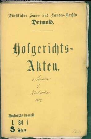 von Schorn, Kaspar, Adjutant gegen Dr. Konrad Niebeckers Witwe - Zehnt zu Wellentrup