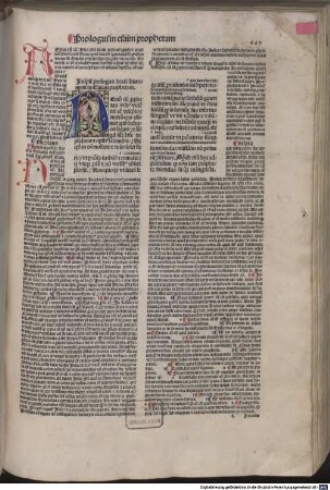 Biblia : mit Glossa ordinaria, Postilla litteralis von Nicolaus de Lyra und Expositiones prologorum von Guilelmus Brito