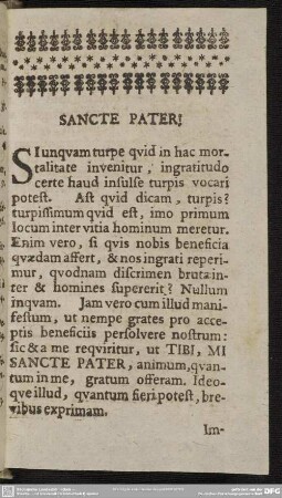 Sancte Pater!