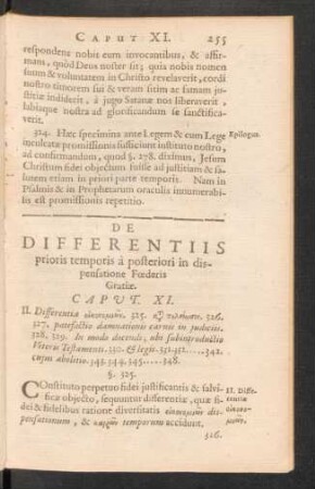 De Differentiis prioris temporis à posteriori in dispensatione Foederis Gratiae. Caput. XI.