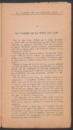 II - El viajero de la "Cruz del Sur"