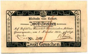 Geldschein, 12 Groschen, 1.11.1813