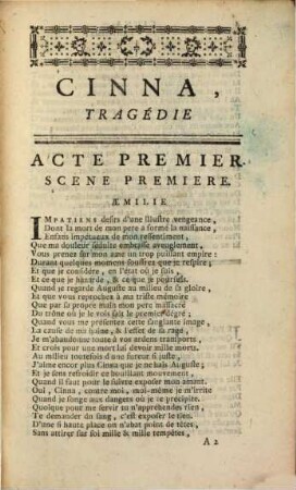 Cinna : Tragédie ; En vers et en cinq actes