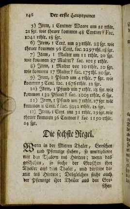 Die sechste Regel.