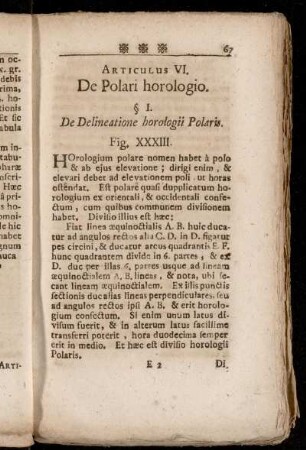 Articulus VI. De Polari horologio