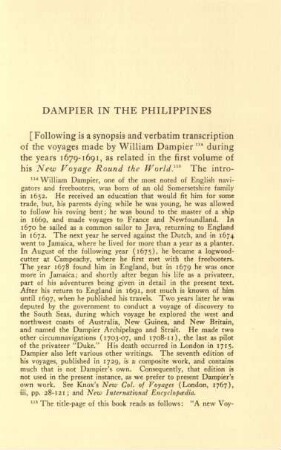 Dampier in the Philippines