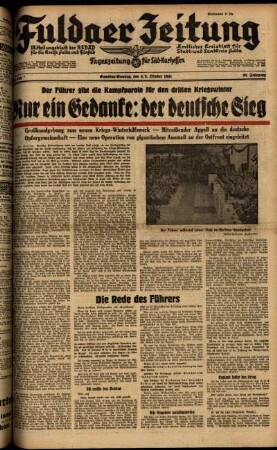Ausgabe vom Sonntag, den 05. Oktober 1941.