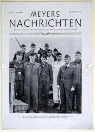 Betriebszeitung des Bibliographischen Instituts Leipzig u.a. mit Bildern von gefallenen Kollegen
