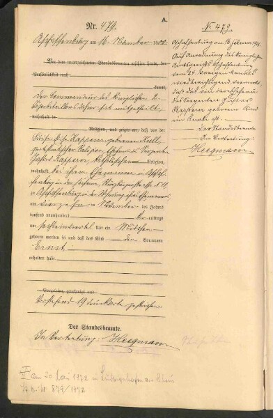 Standesamtsbuch der Stadt Aschaffenburg: Geburten 365/1900 - 184/1901