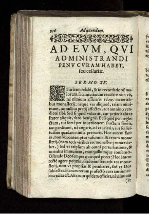 Ad Eum, Qui Administrandi Penu Curam Habet, seu cellariae. Sermo XV.