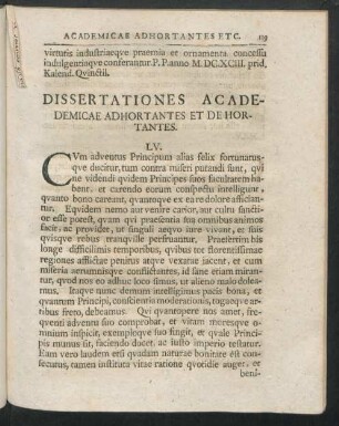 Dissertationes Academicae Adhortantes Et De Hortantes