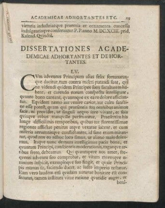 Dissertationes Academicae Adhortantes Et De Hortantes
