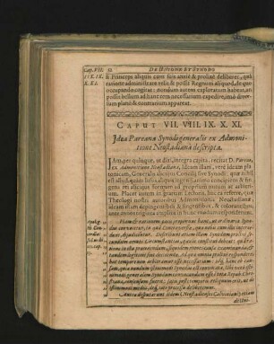 Caput VII. VIII. IX. X. XI. Idea Pareana Synodi generalis ex Admonitione Neostadiana descripta.