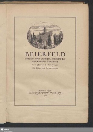 Beierfeld : Geschichte seiner politischen, wirtschaftlichen und kulturellen Entwicklung