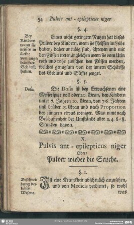 X. Pulvis ant-epilepticus niger Oder: Pulver wieder die Seuche