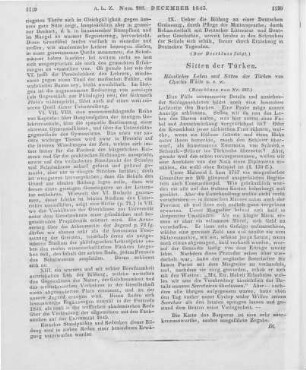 White, C.: Häusliches Leben und Sitten der Türken. Bd. 1-2. Nach dem Englischen bearbeitet. Hrsg. v. A. Reumont. Berlin: Duncker 1844-45 (Beschluss von Nr. 287)