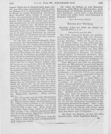 White, C.: Häusliches Leben und Sitten der Türken. Bd. 1-2. Nach dem Englischen bearbeitet. Hrsg. v. A. Reumont. Berlin: Duncker 1844-45 (Beschluss von Nr. 287)