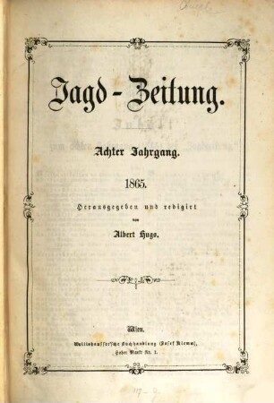 Jagd-Zeitung. 8. 1865