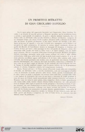 31: Un primitivo ritratto di Gian Girolamo Savoldo
