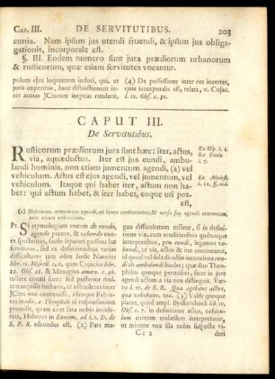 Caput III. De Servitutibus