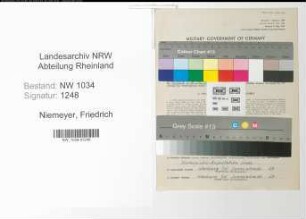 Entnazifizierung Friedrich Niemeyer , geb. 03.02.1915 (Oberstleutnant)