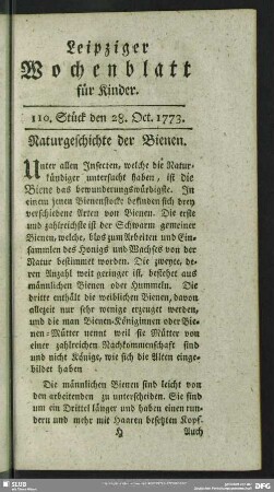 110.Stück den 28. Oct. 1773