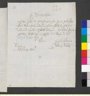 Brief von Felix, Gebrüder an Goethe, Johann Wolfgang von