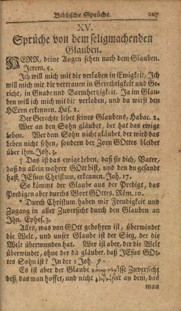 XV. Sprüche von dem seligmachenden Glauben