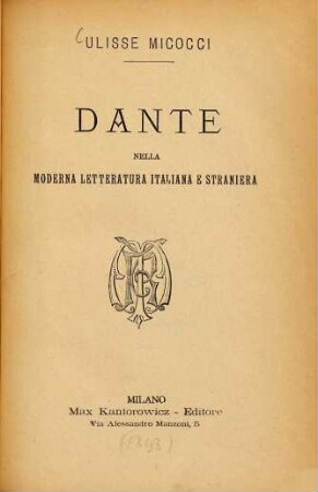 Dante nella moderna letteratura italiana e straniera