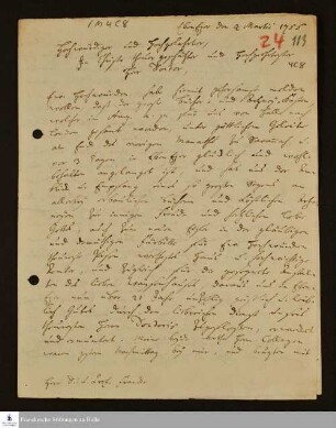 Brief von Johann Martin Boltzius an Gotthilf August Francke.