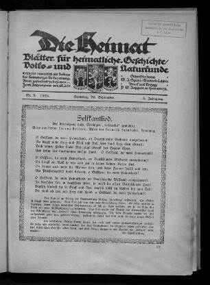 Die Heimat. 1921-1944