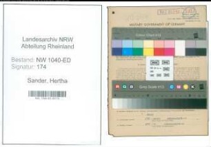 Entnazifizierung Hertha Sander , geb. 12.08.1900 ()