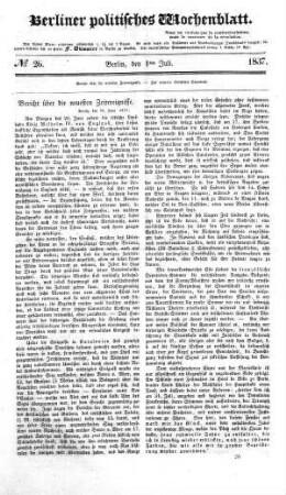 No 26, 1. Juli 1837