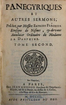 Panegyriques Et Autres Sermons. 2