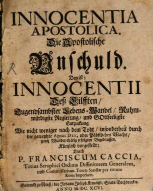Innocentii XI tugendsamster Lebenswandel