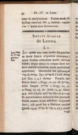 Titulus Quartus de Leone.