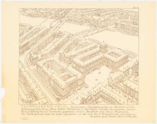 Wettbewerb Groß-Berlin 1910 Bebauungsplan für das Tempelhofer Feld: Perspektivische Ansicht (Vogelschau)