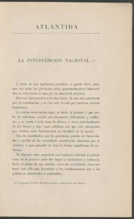 La intervención nacional