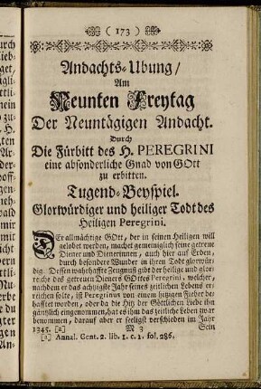 Andachts-Ubung/ Am Neunten Freytag Der Neuntägigen Andacht.