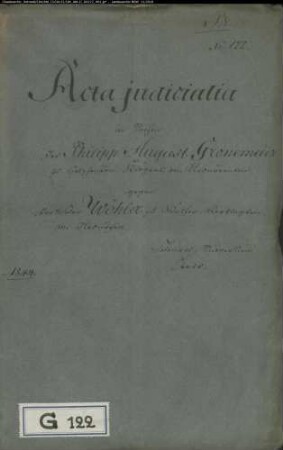 Gronemeier, Philipp August in Holzhausen gegen Joh. Hermann Wöhler zu Wülfer - Nachfolge im Kolonat
