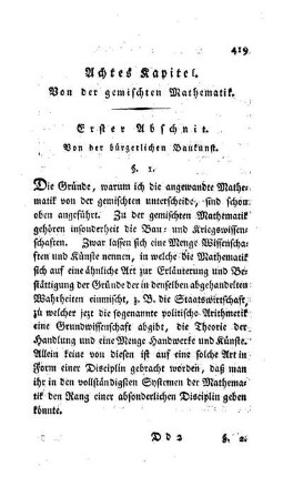 Erster Abschnitt. Von der bürgerlichen Baukunst
