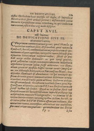 Caput XVII. De Deificatione Sive Exaltatione Carnis.